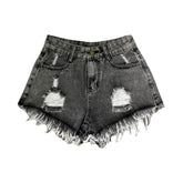Y2k Distressed Jeansshorts für Damen